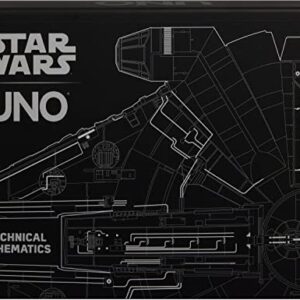 Mattel Games UNO Star Wars Technical Schematics Card Game for Kids & Adults with Blueprints of Space Stations, Ships & Droids