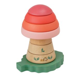 manhattan toy folklore fun-gi magnetic wooden toadstool shaped stacking toy for babies 12 months and up