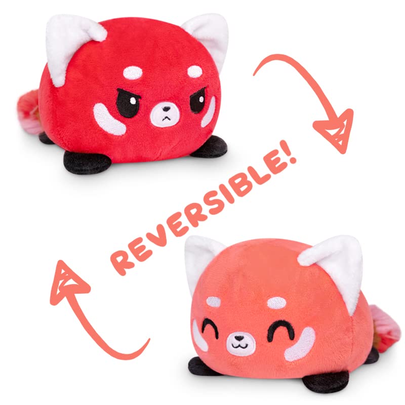 TeeTurtle - The Original Reversible Red Panda Plushie - Light + Dark Red - Cute Sensory Fidget Stuffed Animals That Show Your Mood