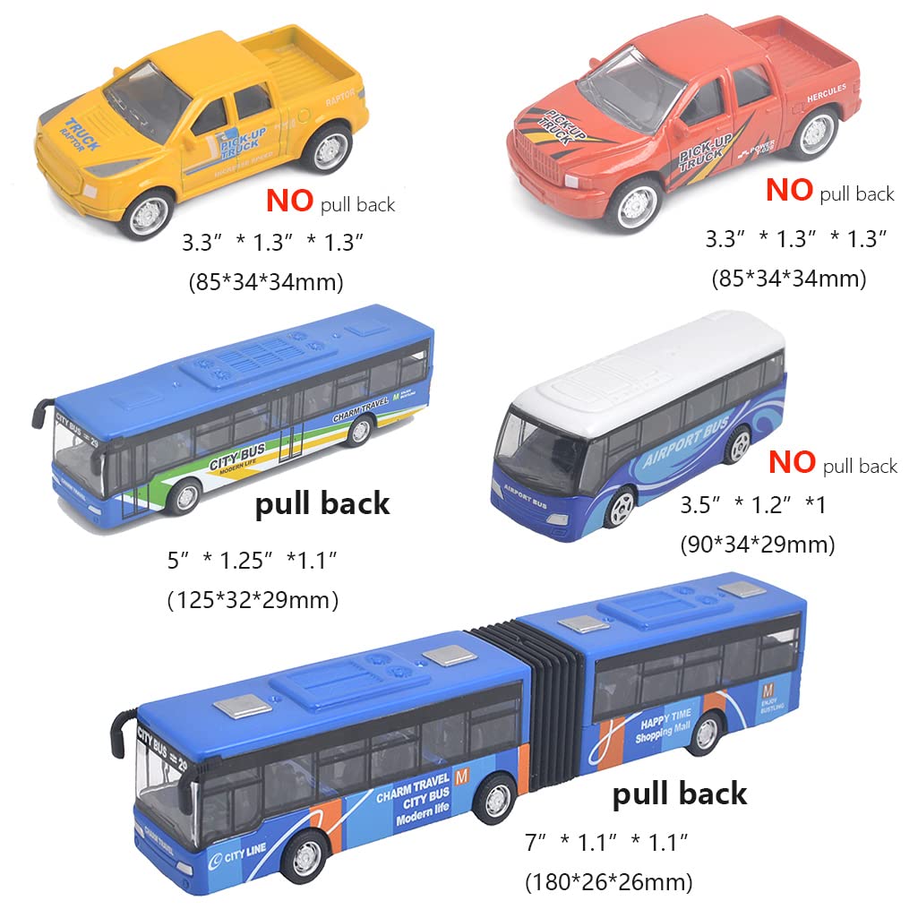 Ailejia Die Cast Metal Toy Cars Set of 5, New York City Bus and Vehicle for Boys Girls Birthday Gift