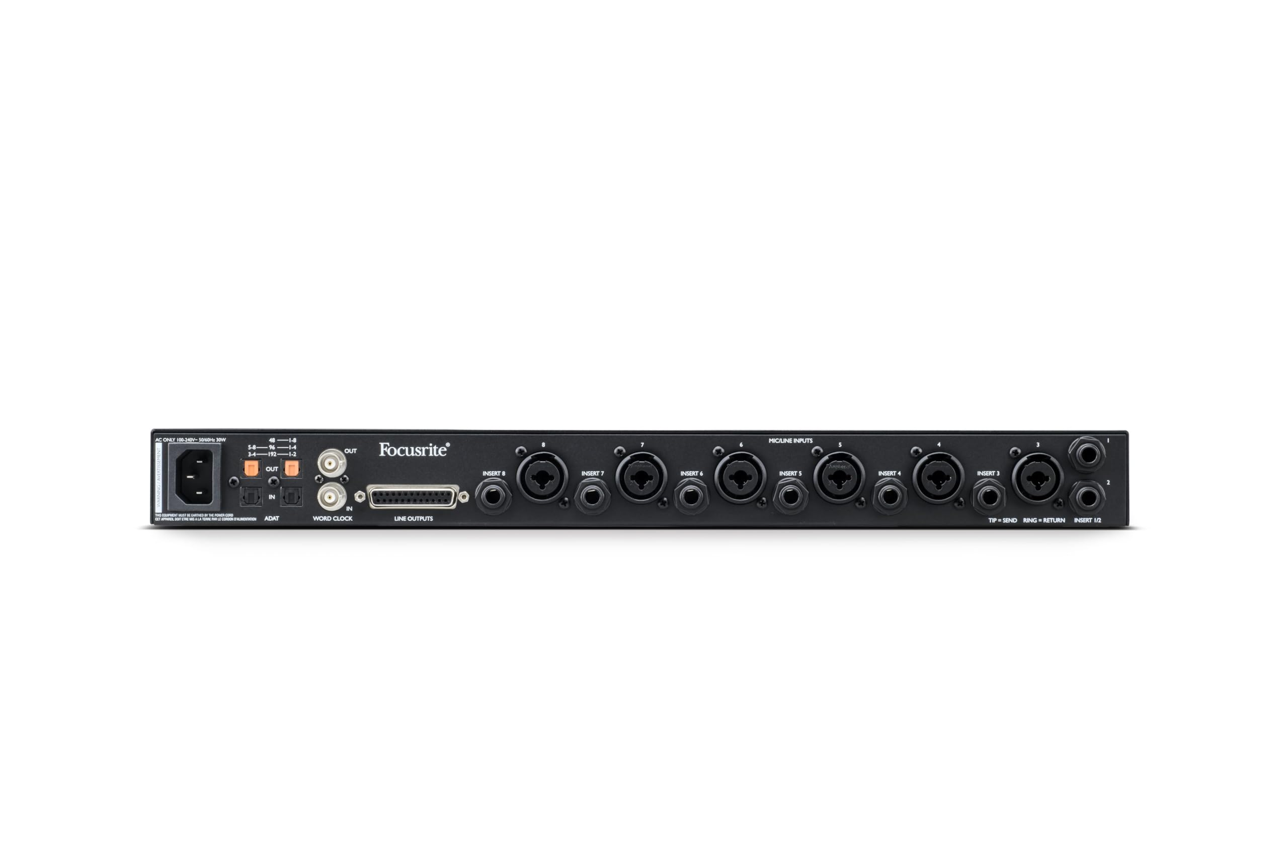 Fo­cus­rite Clar­ett+ Oc­to­Pre Pro­fes­sion­al Qual­ity 8-in/8-out ADAT Mic Preamp for Mu­sic Pro­duc­tion, with High Dy­nam­ic Range, Ul­tra-low Noise, and All-ana­logue Air