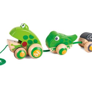 Hape Pull Along Frog Family with Anti-Rollover Wheels, Toddler Push and Pull Toys