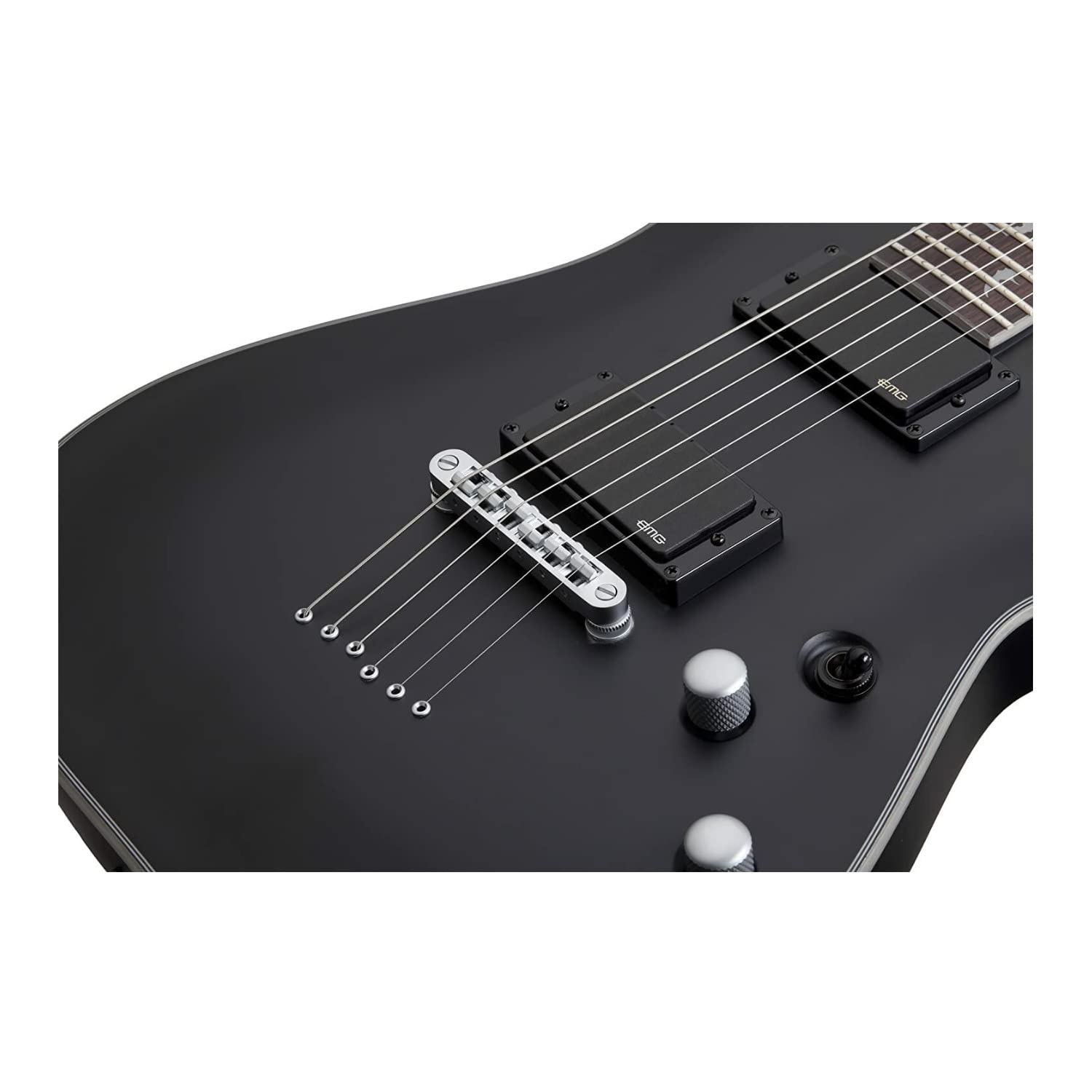 Schecter Damien Platinum-6 6-String Electric Guitar (Right-Hand, Satin Black) Bundle with Protective Carrying Case (2 Items)