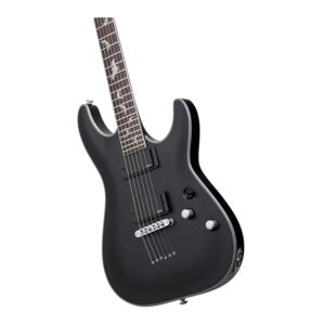 Schecter Damien Platinum-6 6-String Electric Guitar (Right-Hand, Satin Black) Bundle with Protective Carrying Case (2 Items)