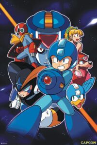 mega man space background video game video gamer classic retro vintage 90s gaming megaman capcom legacy collection megaman 11 mega man x dr wily cool wall art print poster 16x24