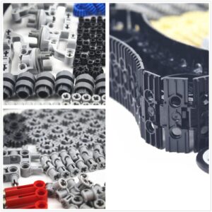 TTLYHEK 1533 PCS Technical Parts Building Block Accessories Vehicles Gears Cross Axles Wheels Connector Pieces Set Chain Link Pin Joint Shock Absorber MOC Toys