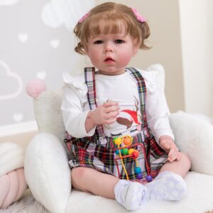 reborn baby dolls 28 inch girl realistic silicone vinyl newborn baby dolls lifelike baby dolls with clothes & toy accessories for age3+