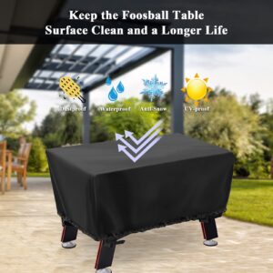 Andacar Foosball Table Cover,Waterproof Football Table Cover Soccer Table Cover Outdoor Indoor Fooseballs Table Cover (63x45x19.5 inch…)