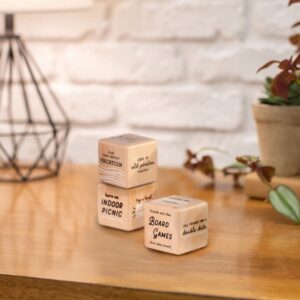 DEMDACO Date Night Conversation Starter Woodgrain 2 inch Wood Activity Dice Set