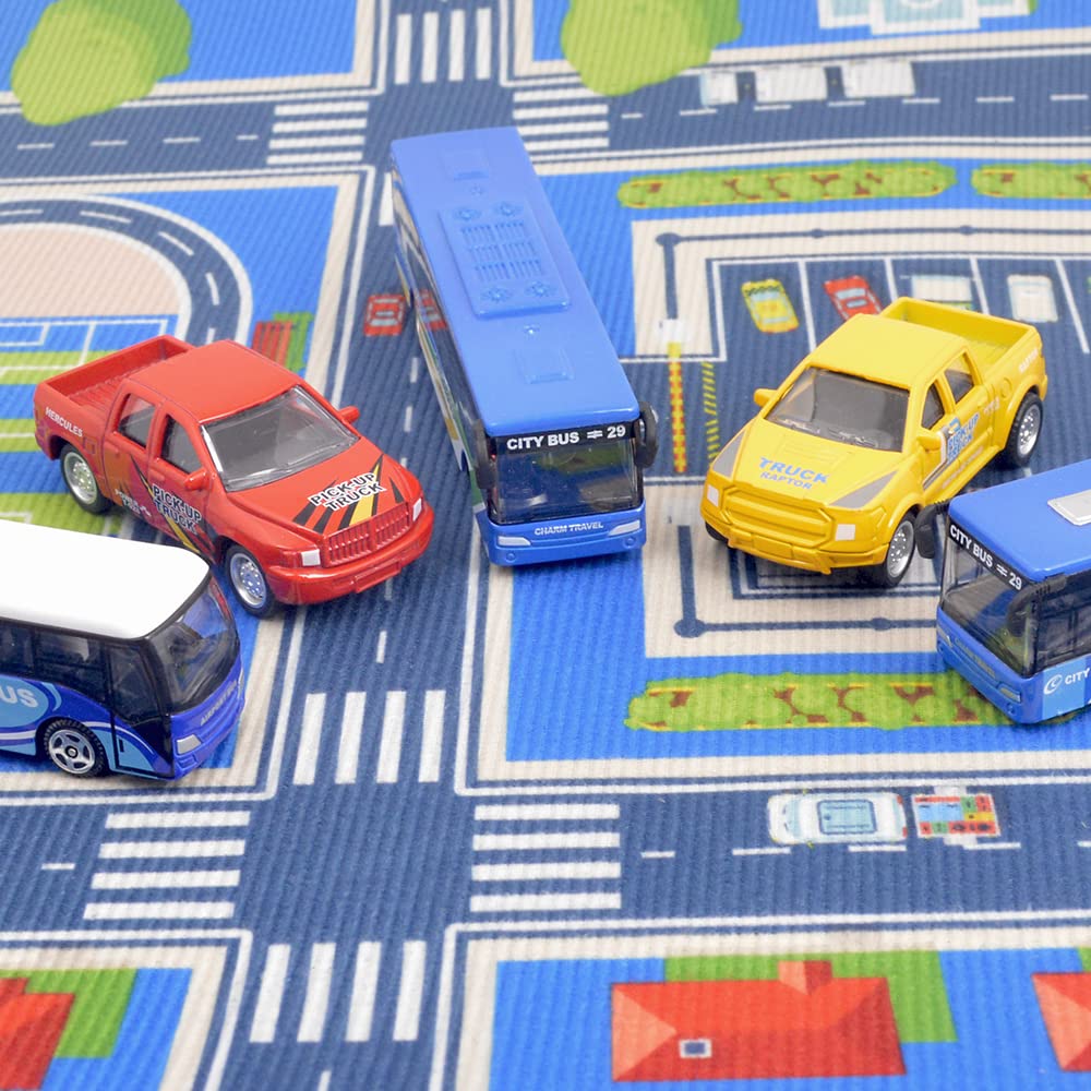 Ailejia Die Cast Metal Toy Cars Set of 5, New York City Bus and Vehicle for Boys Girls Birthday Gift