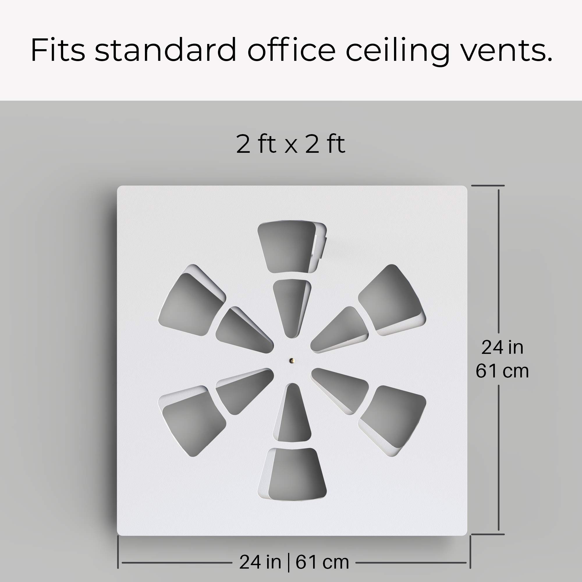 ALBEN Magnetic Office Vent Cover - Adjustable Air Deflector for 24" x 24" Flat Office Ceiling Vents, Air Conditioner or Heat (1 Pack)