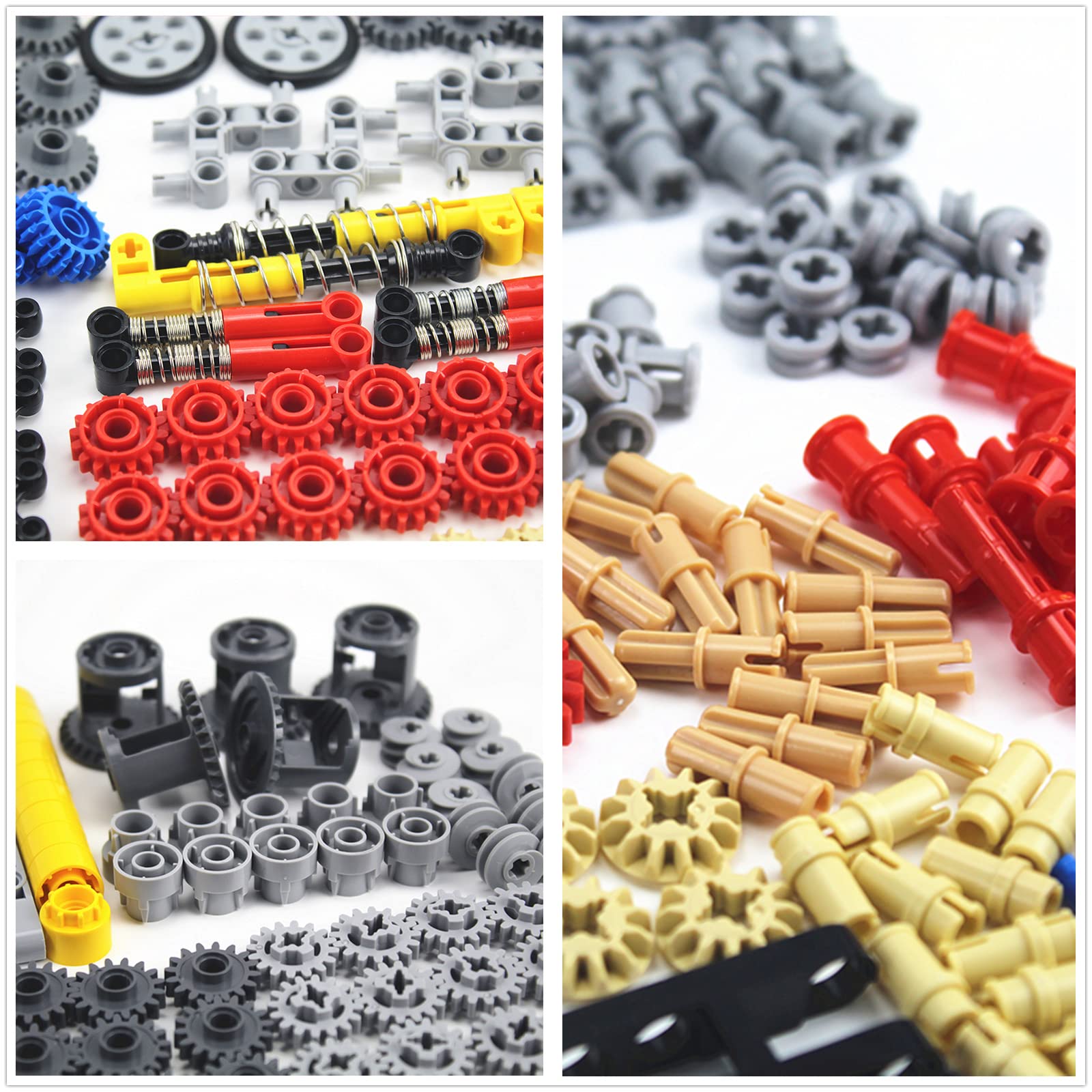 TTLYHEK 1533 PCS Technical Parts Building Block Accessories Vehicles Gears Cross Axles Wheels Connector Pieces Set Chain Link Pin Joint Shock Absorber MOC Toys