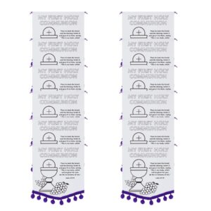 Wowser First Communion Banner Kits, DIY Sunday School or Church Activity, Arts and Crafts for Children, 12 Pack