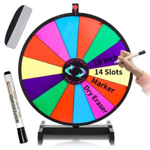 ielyiesy 18 inch spinning wheel for prize 14 slots tabletop prize wheel spinner with stand, dry erase marker and eraser for trade show carnival party pub fortune game