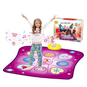 rodzon dance mat gift for 3-12 year old girls boys electronic dance pad game toy for kids age 4 5 6 7 8 9 10+, 3 game modes, 5 challenge levels, built-in music christmas birthday gift (purple)