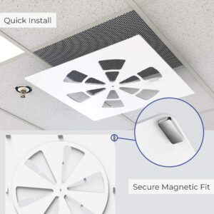 ALBEN Magnetic Office Vent Cover - Adjustable Air Deflector for 24" x 24" Flat Office Ceiling Vents, Air Conditioner or Heat (1 Pack)