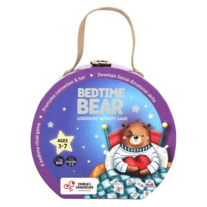 chalk and chuckles bedtime bear game, fun card game for kids ages 4-8, toddlers, preschool children interactive play with parent, easter gifts