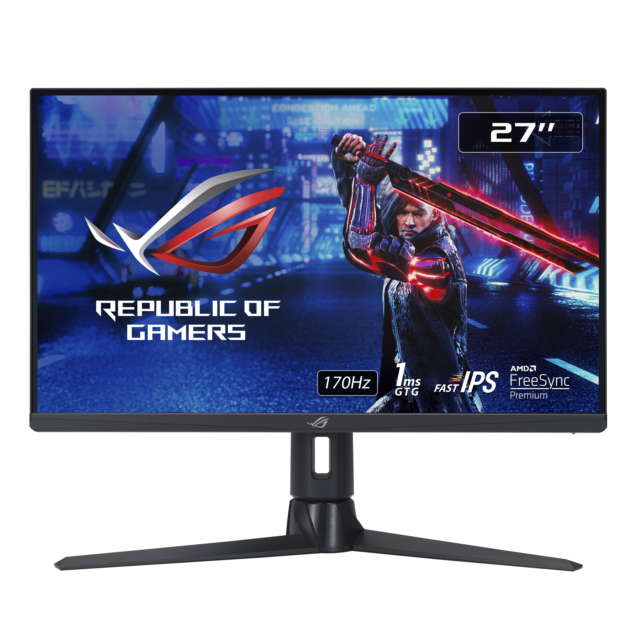 ASUS ROG Strix 27” 1080P Gaming Monitor (XG276Q) - Full HD, IPS, 170Hz, 1ms, Extreme Low Motion Blur, FreeSync Premium technology, DisplayPort, HDMI, Tripod socket for Webcam, DisplayHDR400, BLACK