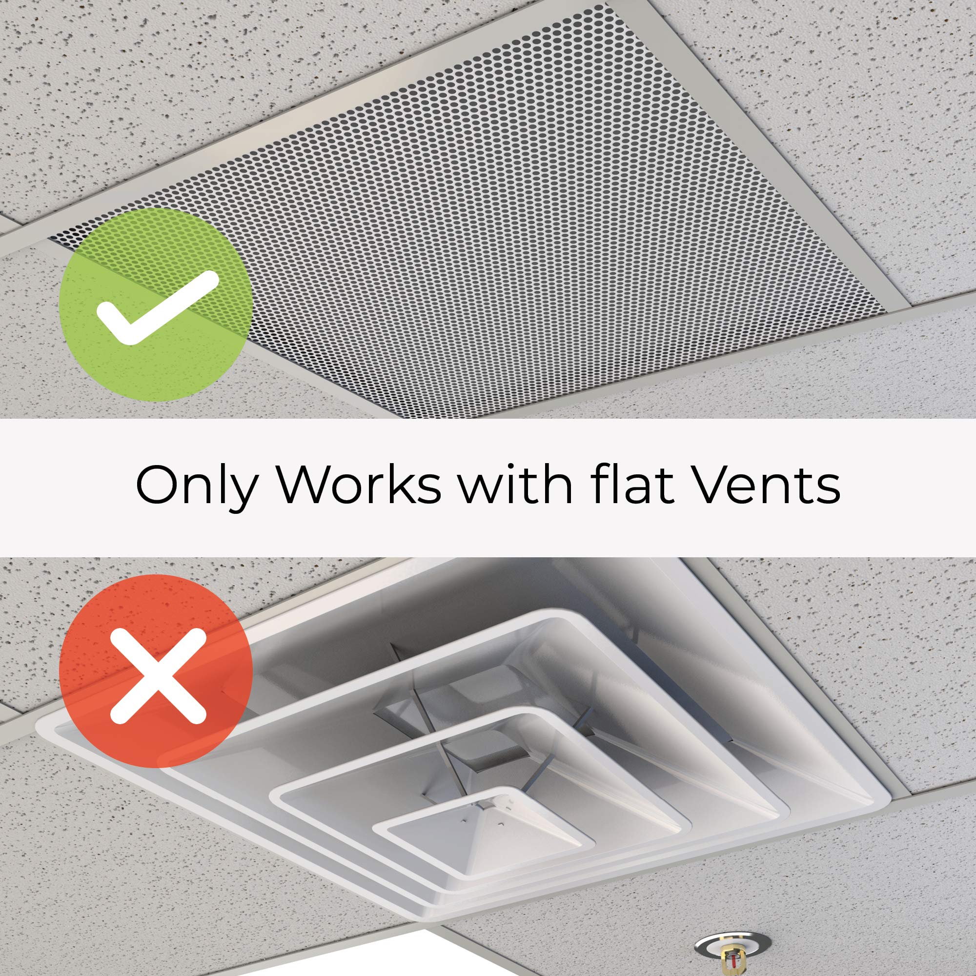 ALBEN Magnetic Office Vent Cover - Adjustable Air Deflector for 24" x 24" Flat Office Ceiling Vents, Air Conditioner or Heat (1 Pack)