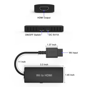 Wii HDMI Converter hdmi Converter/Adapter for Wii U HDMI Cable for Wii Convert Native 720P/480P Ypbpr Signals from Wii to Digital HDMI Signals. Provide The Best Signal Processing