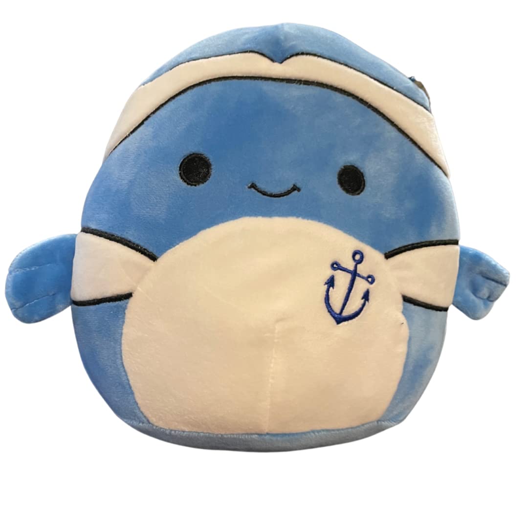 Squishmallows Official Kellytoy Plush 8 Inch Squishy Soft Plush Toy Animals (Ricky Blue Clownfish (with Anchor))