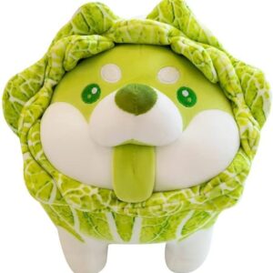 Veggie Dog Plush Toy, 16" Stuffed Animal Shiba Inu Plushie Doll, Soft Fluffy Friend Hugging Cushion - Present for Every Age & Occasion