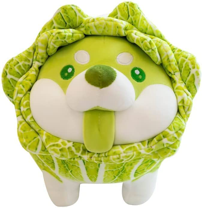 Veggie Dog Plush Toy, 16" Stuffed Animal Shiba Inu Plushie Doll, Soft Fluffy Friend Hugging Cushion - Present for Every Age & Occasion