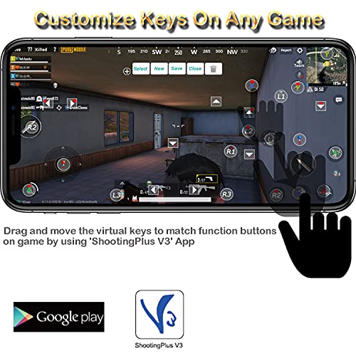 Android Game Controller Key Mapping Function Wireless Gaming Controller Gamepad for PUBG Mobile, Call of Duty Mobile, Android Phone/Tablet, Samsung, Redmi, Motorola, One+ - Not for iOS/PC (Black)