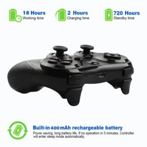 Android Game Controller Key Mapping Function Wireless Gaming Controller Gamepad for PUBG Mobile, Call of Duty Mobile, Android Phone/Tablet, Samsung, Redmi, Motorola, One+ - Not for iOS/PC (Black)