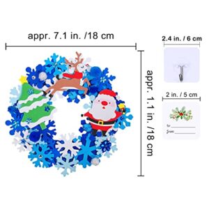 Winlyn 12 Sets Christmas Craft Kits Winter Crafts DIY Christmas Snowflake Wreath Ornaments Decorations Art Sets Snowman Santa Christmas Foam Stickers Arts and Crafts for Kids Classroom Art Activities