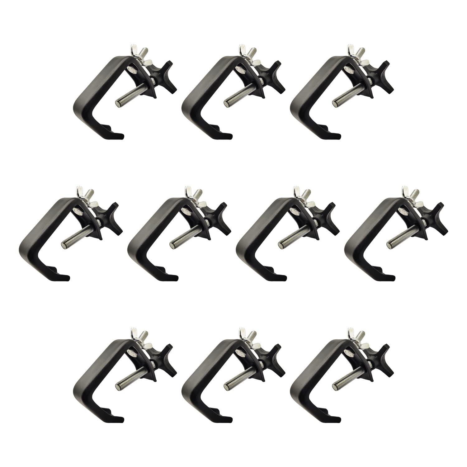 BORYLI 10 Pack Standard 6" C-Clamps DJ Truss Light Mounting for 44 Lbs Capacity