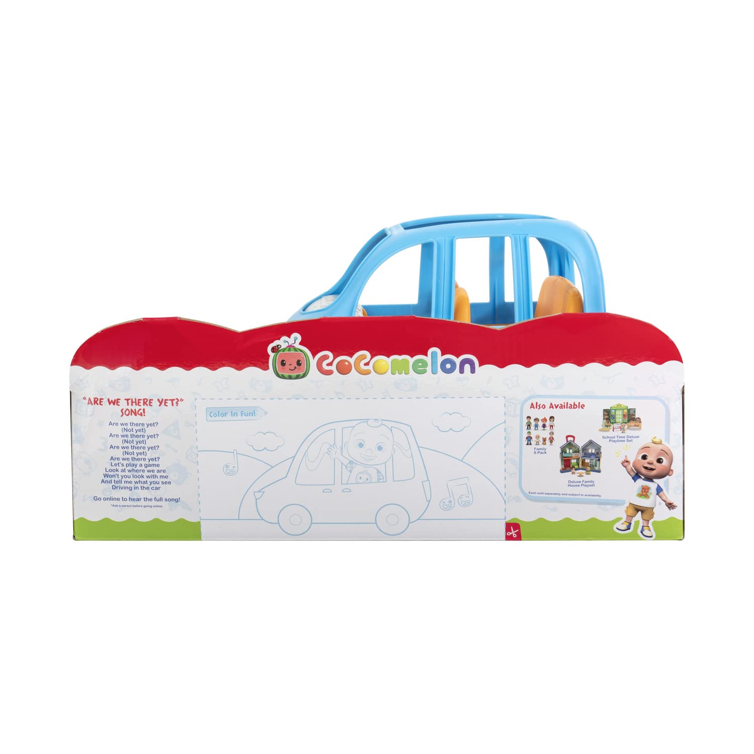 CoComelon Family Fun Car, with Sounds - Includes JJ - Plays Clip of Song, are We There Yet - Toys for Kids, Toddlers, and Preschoolers