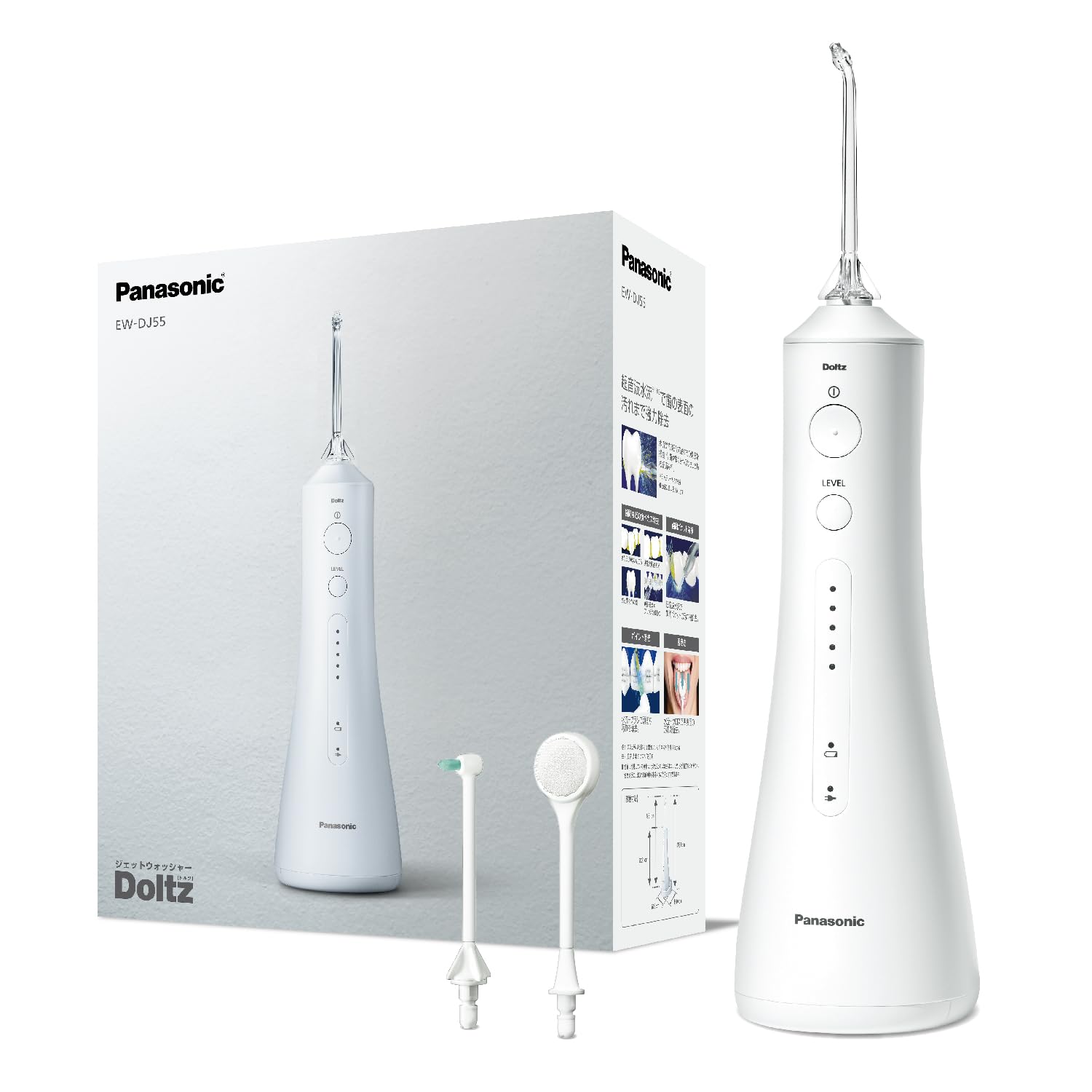 Panasonic EW-DJ55-W Electric Dental Flosser [Jet Washer Doltz Ultrasonic Water Flow Waterproof/Cordless Model] AC100-240V Shipped from Japan Released in May 2022