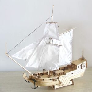 GAWEGM Wooden Model Ships Kits to Build for Adults - 1678 Royal Dutch Yacht Ancient Sail Ship Model Kit with Brass Accessories, for Ship Model Enthusiasts, Building Model Ship Beginners