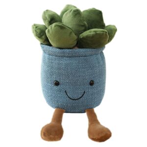 AUCOOMA Stuffed Plants Succulent Plush for Kids, Potted Succulents Plush Pillow Toy 9.8"