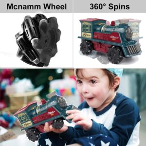 Train Toys for 3 Year olds YF-TOW Toy Train Electric Train with Smoke, Lights & Sounds,Rechargeable Battery，Birthday Gifts for 3 4 5 Year Old Boys (Red)