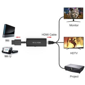 Wii HDMI Converter hdmi Converter/Adapter for Wii U HDMI Cable for Wii Convert Native 720P/480P Ypbpr Signals from Wii to Digital HDMI Signals. Provide The Best Signal Processing