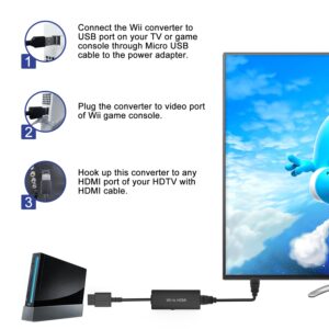 Wii HDMI Converter hdmi Converter/Adapter for Wii U HDMI Cable for Wii Convert Native 720P/480P Ypbpr Signals from Wii to Digital HDMI Signals. Provide The Best Signal Processing