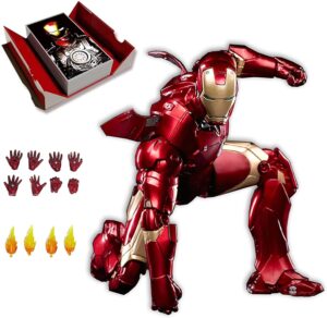 uxouyic irοnman movie series - collectible irοnman action figure metal painting 20 joints movable model toys (7 inches) (mark 3)