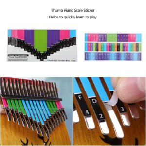 Thumb Piano Note Stickers, Attractive High Adhesion Kalimba Scale Sticker for Beginner for Percussion Practice(21 tone thumb piano universal),Playing Accessories