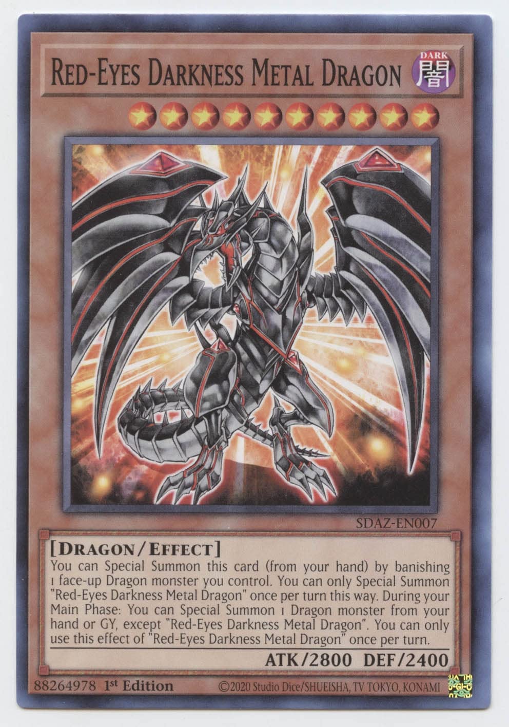 YU-GI-OH! Red-Eyes Darkness Metal Dragon - SDAZ-EN007 - Common - 1st Edition