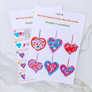 Winlyn 24 Sets Valentine's Day Heart Ornaments Decorations DIY Felt Heart Valentine Craft Kits Assorted Felt Heart Stickers Googly Eyes for Kids Valentine Gift Exchange Classroom Activity Art Project