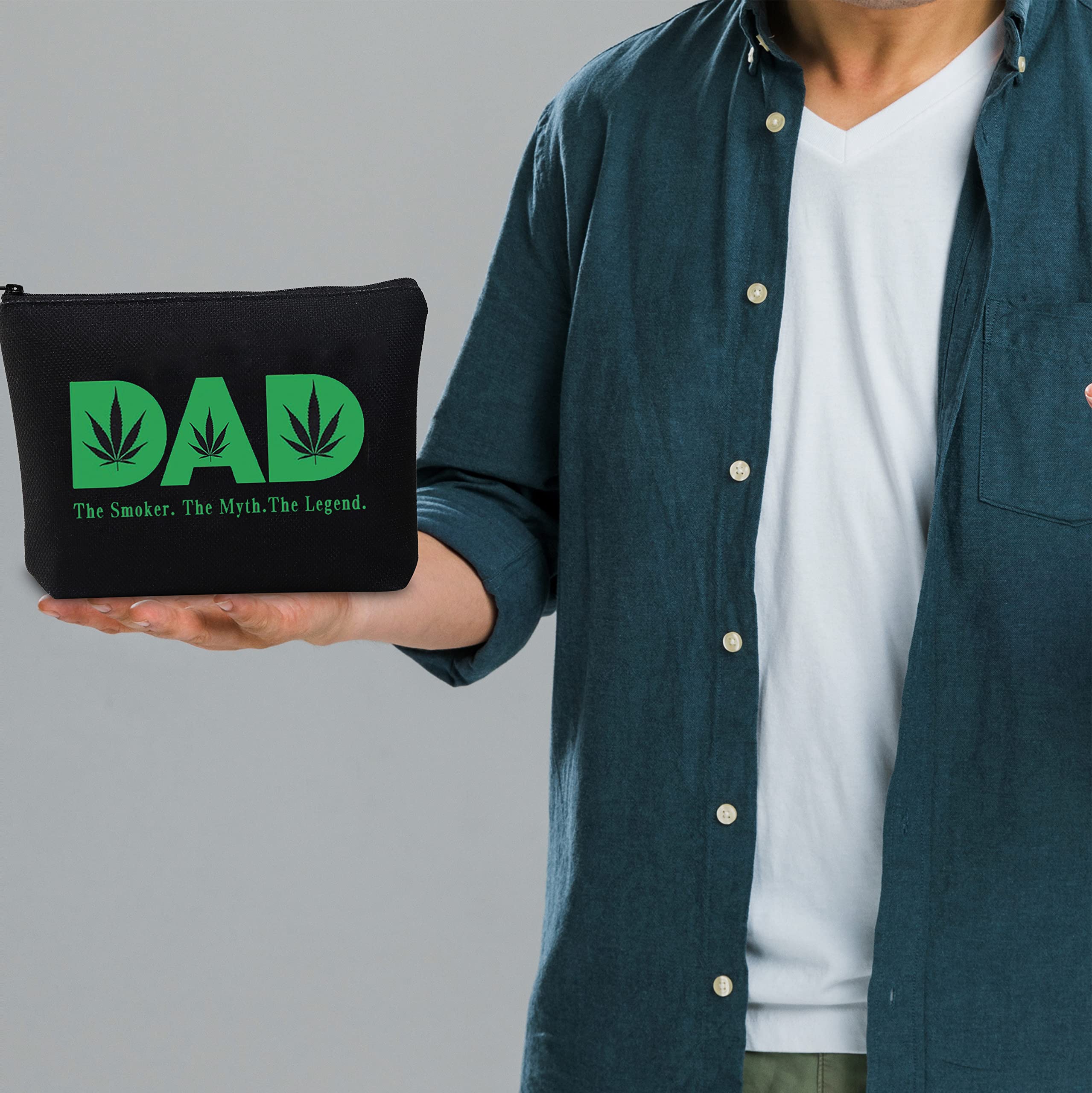 CMNIM Weed Gift Bag Weed Leaf Survival K-t 420 Gift Marijuan a Gift for Weed Leaf Lover Gift for Dad Husband Boyfriend The Smoker The Myth The Legend Weed Travel Pouch Bags (Weed Dad Black Bags)