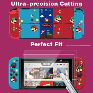 oqpa for Nintendo Switch OLED 2021 Skins Stickers for Girls Boys Kids Cute Kawaii Anime Cartoon Character Design Fun Decals with Tempered Glass Screen Protector for Nintendo Switch OLED(Yellow)