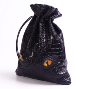 dnd dice bag can hold 6 set dice, black dice pouch for board game, medieval leather coins bag, d and d dice storage bag for rpg game, dnd game accessories for new to master