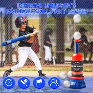 EPPO Tee Ball Set for Kids 3-5|5-8, Kids Baseball Tee, T-Ball Set for Toddlers 2-6, 6 Balls, Teeball Batting Tee, Pitching Machine, Nice Gift Outdoor Sport Toy Games for Kids 3-12 Years Boys & Girls