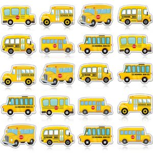 480 Pcs School Bus Stickers Cute School Bus Party Supplies Teachers Stickers for Kids Cartoon Transportation Stickers for Boys Toddler Teens DIY Art Toys Crafts School Classroom Students (Yellow)