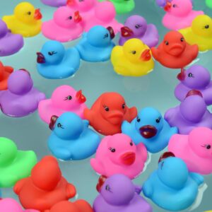 228-Pack Mini Rubber Ducks Set, Mini Colorful Rubber Duckies Bath Toy for Child,Float & Squeak Tiny Ducks Pool Toy Set for Kids Party Favors,Birthday Party Supplies,Prize Rewards