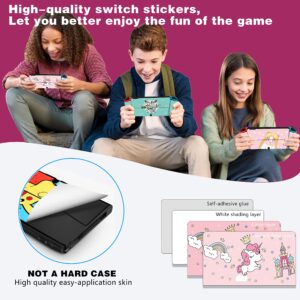 oqpa for Nintendo Switch OLED 2021 Skins Stickers for Girls Boys Kids Cute Kawaii Cartoon Character Design Fun Decals with Tempered Glass Screen Protector for Nintendo Switch OLED(Pk Lash)