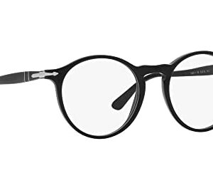 Persol PO3285V Round Prescription Eyewear Frames, Black/Demo Lens, 50 mm